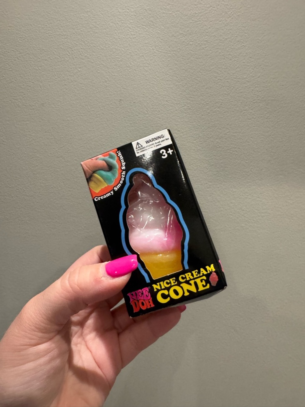 NEW! Needoh Nice Cream Cone Colorful Toy Cone by - Pink Swirl and Yellow